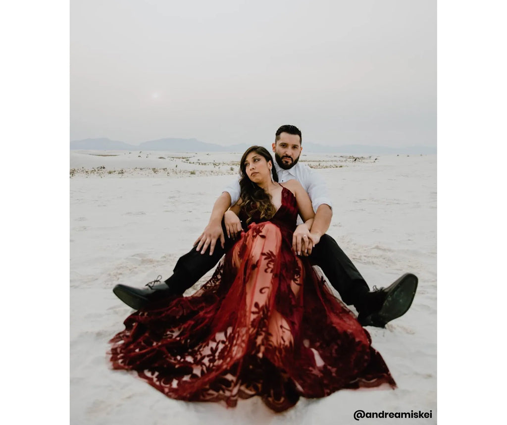 Morgan Formal Flocked Velvet Dress