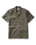 The Conrad Shirt in Fatigue Olive Dobby Stripe