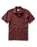 The Button Down Polo in Dried Cherry Stripe
