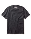 The Organic Cotton Short Sleeve Crew in Faded Black Waffle