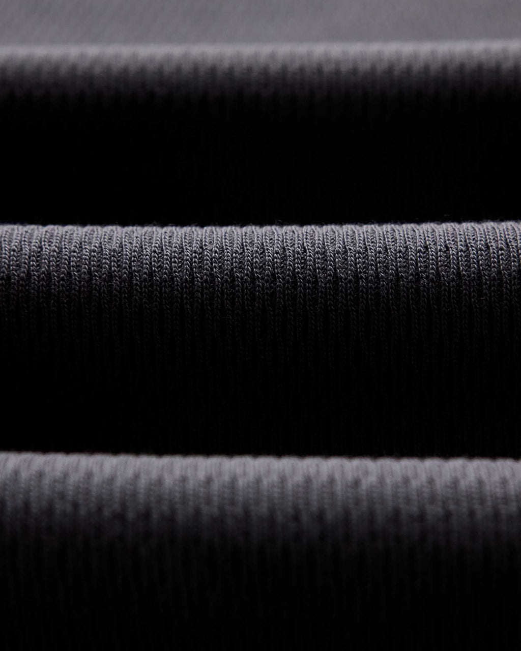 The Organic Cotton Short Sleeve Crew in Faded Black Waffle